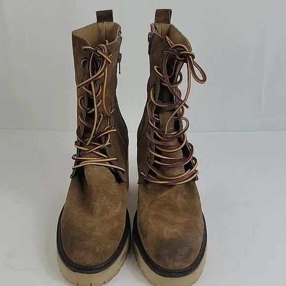 Free People Dylan Lace-Up Suede Leather Women's Boots